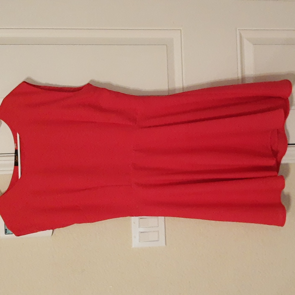 Dex sleeveless cross back hot pink midi dress size large